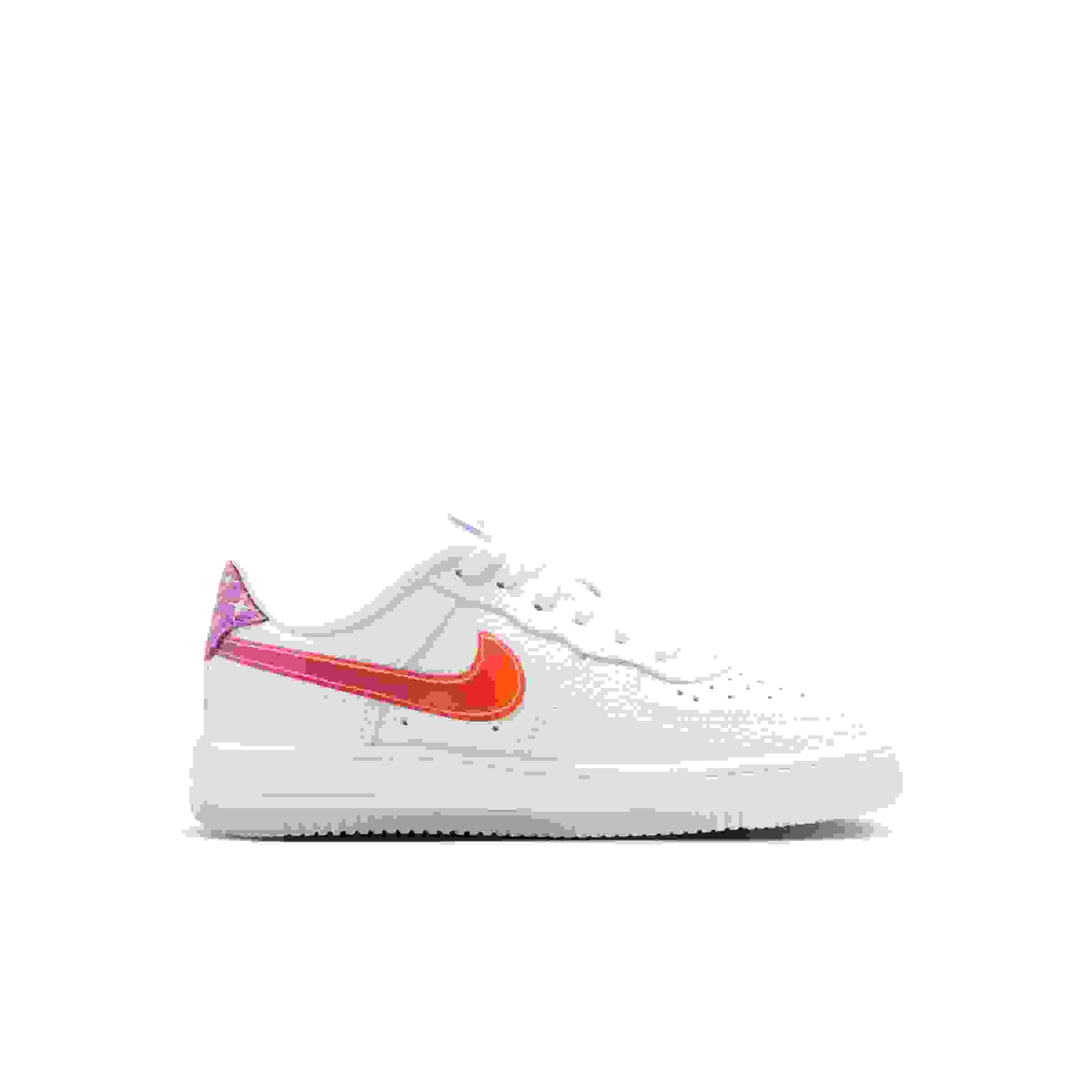 Nike Force 1 Low Preschool Girls' "White/Turf Orange/Bright Violet" Shoe